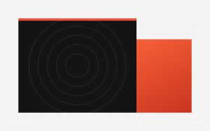 Dark slab and red block on a light grid