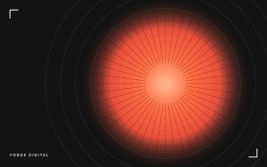 Abstract red orb representing white-label delivery